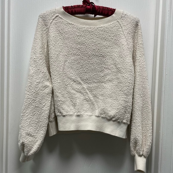 Free People Sweaters - Free People Sweater Terry Cloth Popcorn Knit Long Sleeve Crewneck Pullover Top